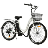 Ecotric 26inch Peacedove Electric City Bike with Basket and Rear Rack