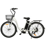 Ecotric 26inch Peacedove Electric City Bike with Basket and Rear Rack