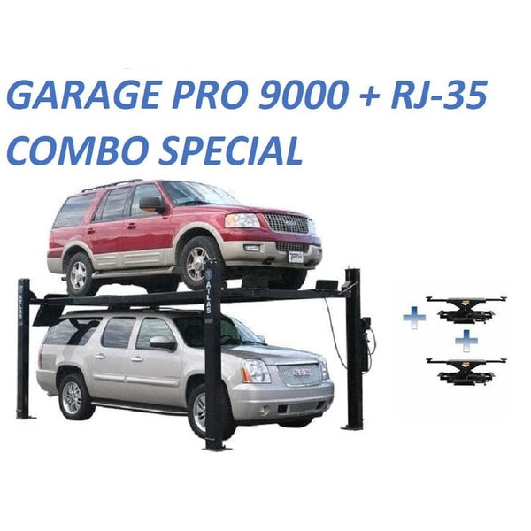 Atlas PRO9000 4 Post Lift + RJ35 Sliding Jacks Combo