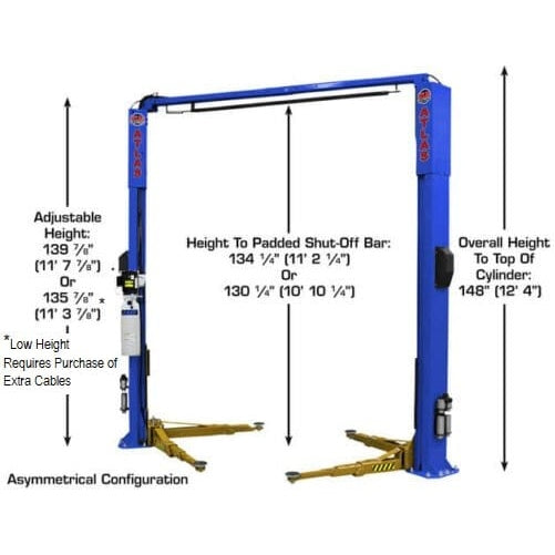 Atlas Platinum PVL10 ALI Certified 10,000 lb Overhead 2 Post Lift