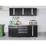 NewAge Pro Series 8 Piece Cabinet Set With Wall, Tool Drawer, Multi-Function Cabinet, Lockers and 84 in. Worktop