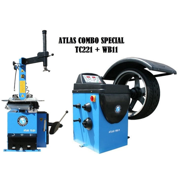 Atlas TC221 Tire Changer + WB11 Economy Wheel Balancer Combo Package