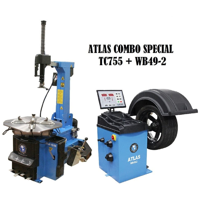 Atlas TC755 Tire Changer + WB49-2 Wheel Balancer Combo Package