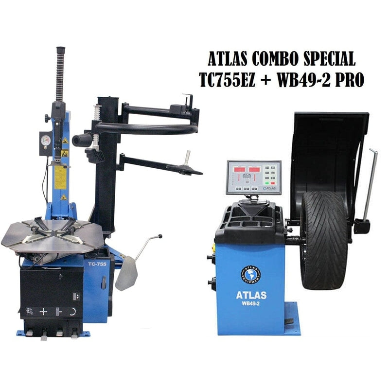 Atlas TC755EZ Tire Changer + WB49-2-PRO Wheel Balancer Combo Package