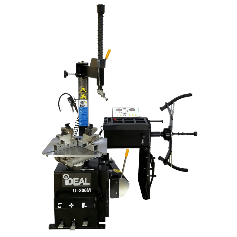 iDEAL Tire Changer & MC Wheel Balancer (Hand Spin) Combo w/ MC Adapter Kit