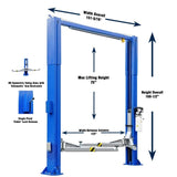 iDEAL TP12KSC-DX 12,000 lb Two Post Lift -- Direct Drive ALI Certified W/PU