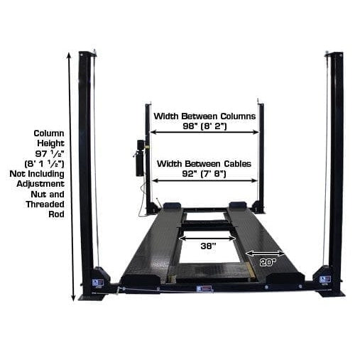 Atlas Garage PRO8000EXT-L 8,000 lb Extra Tall/Extra Long 4-Post Lift