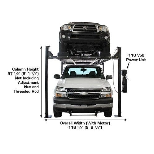 Atlas PRO8000EXT-L 4 Post Lift + RJ35 Sliding Jacks Combo