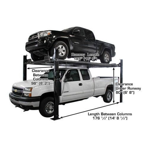 Atlas PRO8000EXT-L 4 Post Lift + RJ35 Sliding Jacks Combo