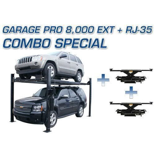 Atlas PRO8000EXT 4 Post Lift + RJ35 Sliding Jacks Combo