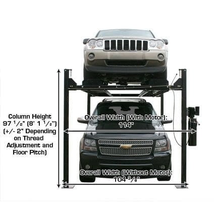 Atlas PRO8000EXT 4 Post Lift + RJ35 Sliding Jacks Combo