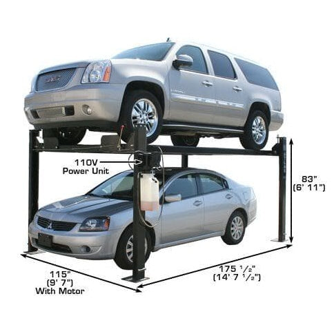 Atlas PRO8000 4 Post Lift + RJ35 Sliding Jacks Combo