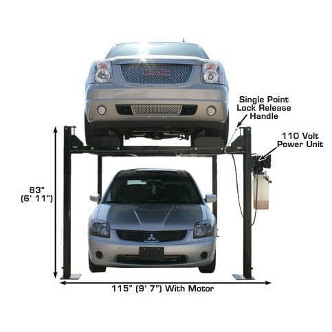 Atlas PRO8000 4 Post Lift + RJ35 Sliding Jacks Combo