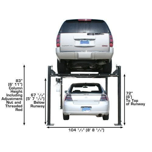 Atlas PRO8000 4 Post Lift + RJ35 Sliding Jacks Combo