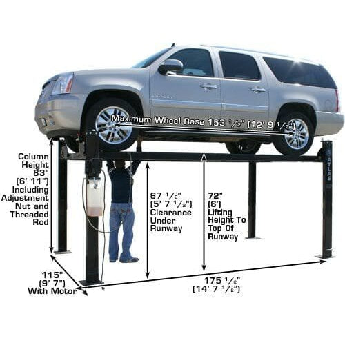 Atlas PRO8000 4 Post Lift + RJ35 Sliding Jacks Combo