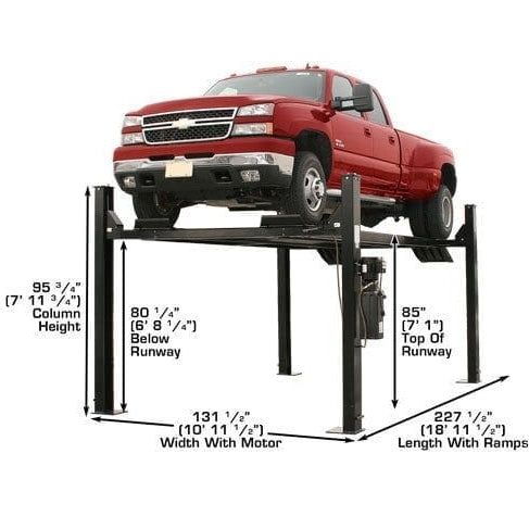 Atlas PRO9000 4 Post Lift + RJ35 Sliding Jacks Combo