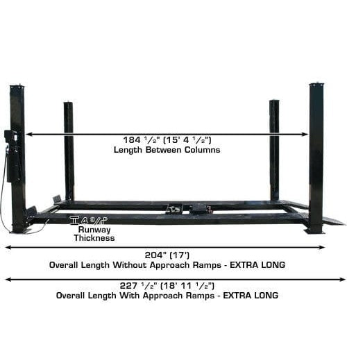 Atlas PRO9000 4 Post Lift + RJ35 Sliding Jacks Combo