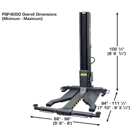 Atlas PSP-6000 6,000 lb Portable Single Post Lift