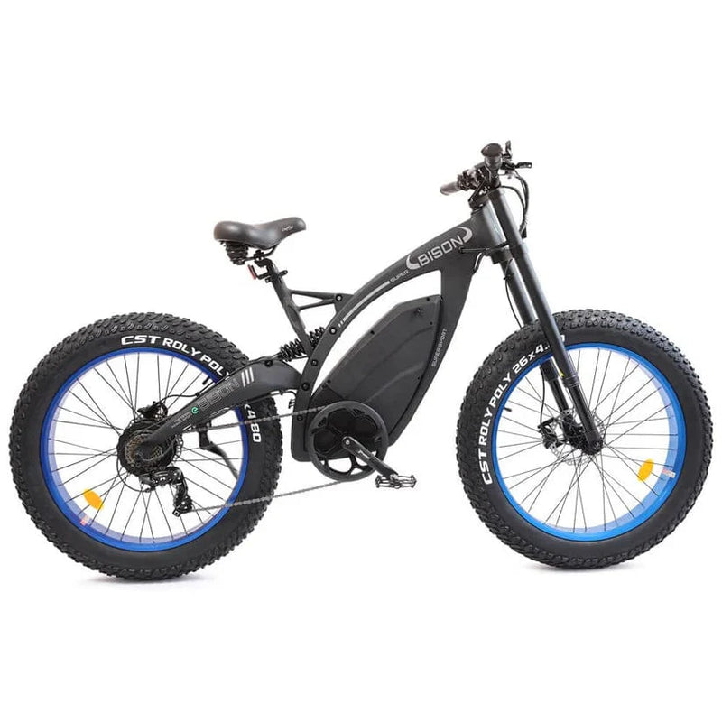 Ecotric 48v 17.5AH 1000W Big Fat Tire Ebike Bison-Matt Black