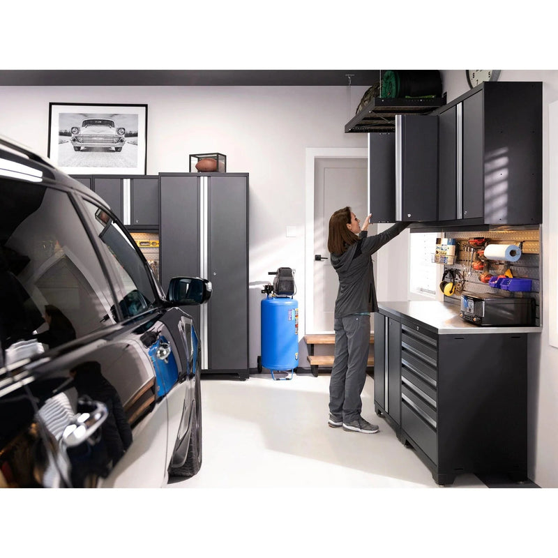 NewAge Pro 3.0 Series 14-Piece Garage Cabinet Set With Lockers, Base, Wall, Tool Drawer Cabinets and 56 in. Worktop