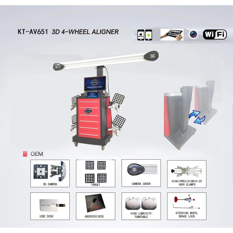 Katool KT-AV651 Wheel Alignment Machine Works on 2 Post & Scissor Lift