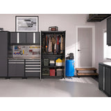 NewAge Pro Series Gray 12 Piece Cabinet Set With Wall, Tool Drawer, Multi-Function Cabinet, Lockers and 112 in. Worktop