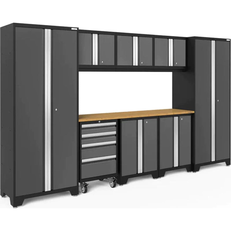 NewAge Bold Series 9 Piece Cabinet Set With Base, Tool, Wall Cabinets and 30 in. Lockers