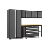 NewAge Pro Series 5 Piece Cabinet Set With Wall, Tool Cabinet, Locker and 84 in. Workbench