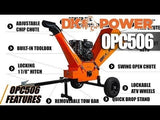 DK2 | OPC506 6-Inch 14 HP 429 CC Cyclonic Drum Chipper Shredder