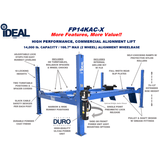 iDEAL FP14KAC-X 14K-4 Post Alignment Lift 182.5" WB (Closed Front / Cable Pull)