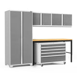 NewAge Pro Series 5 Piece Cabinet Set With Wall, Tool Cabinet, Locker and 84 in. Workbench