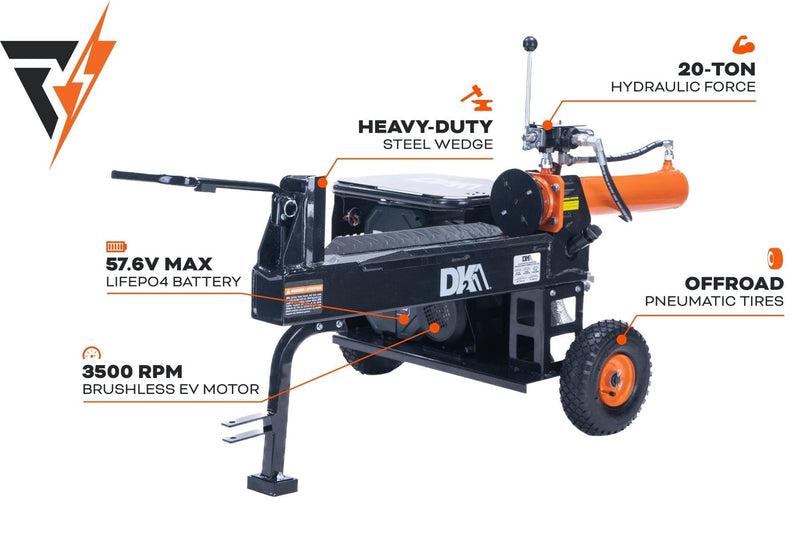 DK2 | OPS220EV-K Elite Energy™ 20-Ton 57.6V Battery Powered Hydraulic Log Splitter