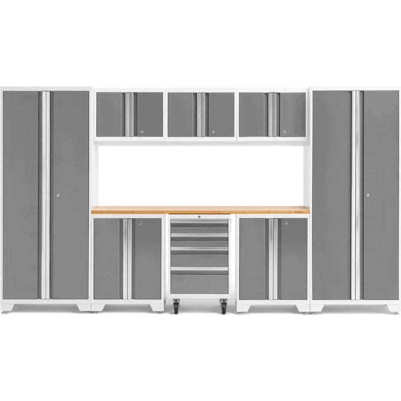 NewAge Bold Series 9 Piece Cabinet Set With Base, Tool, Wall Cabinets and 30 in. Lockers