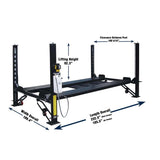 Tuxedo FP8K-DX-XLT 8,000 lb Deluxe Storage Lift Extended Length / Height - Poly casters, drip trays, jack tray