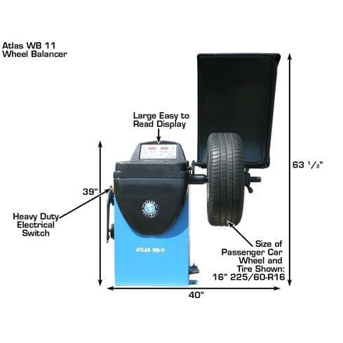 Atlas TC221 Tire Changer + WB11 Economy Wheel Balancer Combo Package